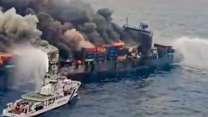 British military says ship caught fire after being hit off coast of Qatar