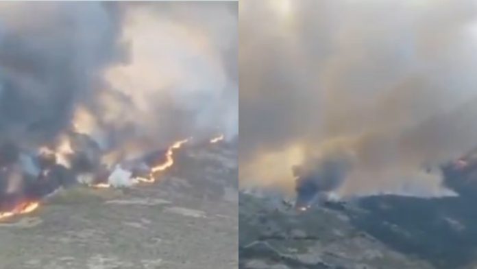 Wildfires cause alarm along the Spain-France border.