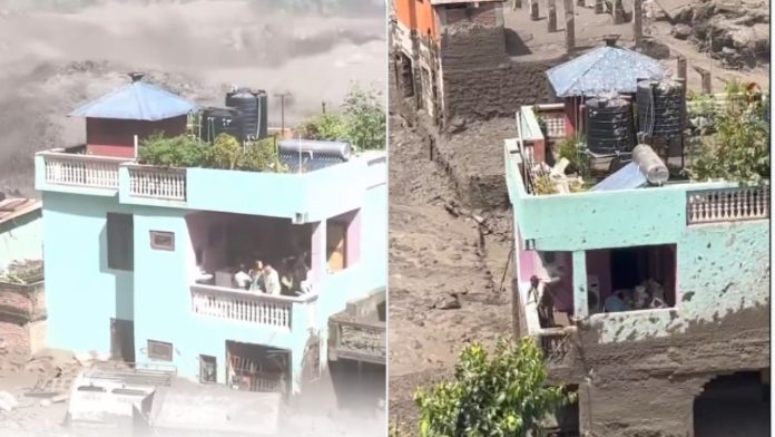 A house left intact amidst Nepal floods