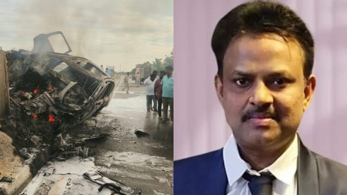 Doctor burned alive after car catches fire