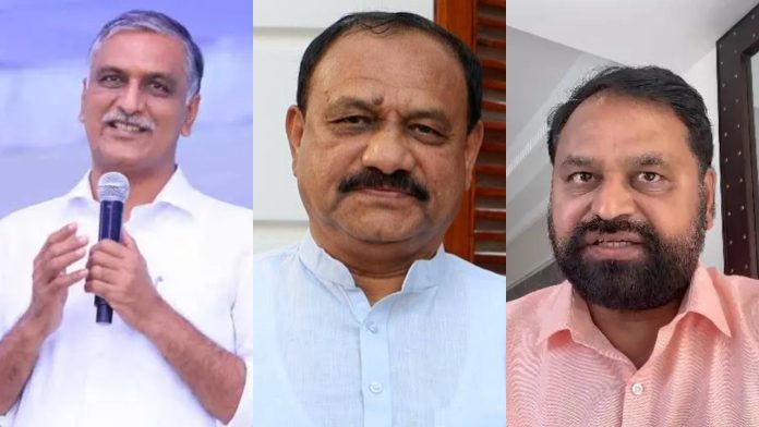 Harish Rao files defamation suit against Mahesh Goud and Addanki Dayakar.